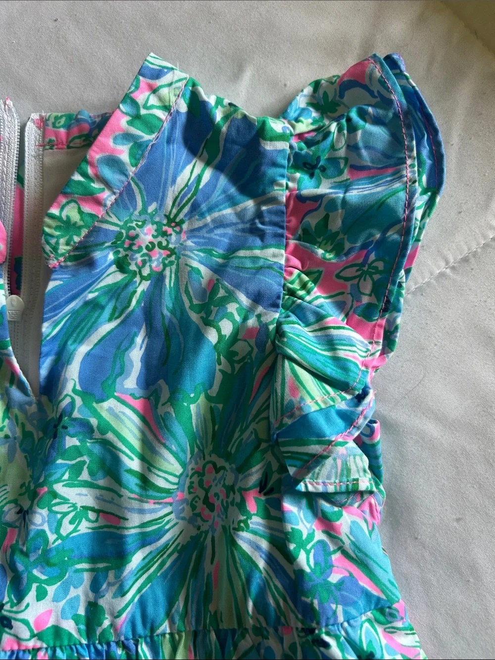 Lilly Pulitzer lil girl blue, pink, green and white summer dress